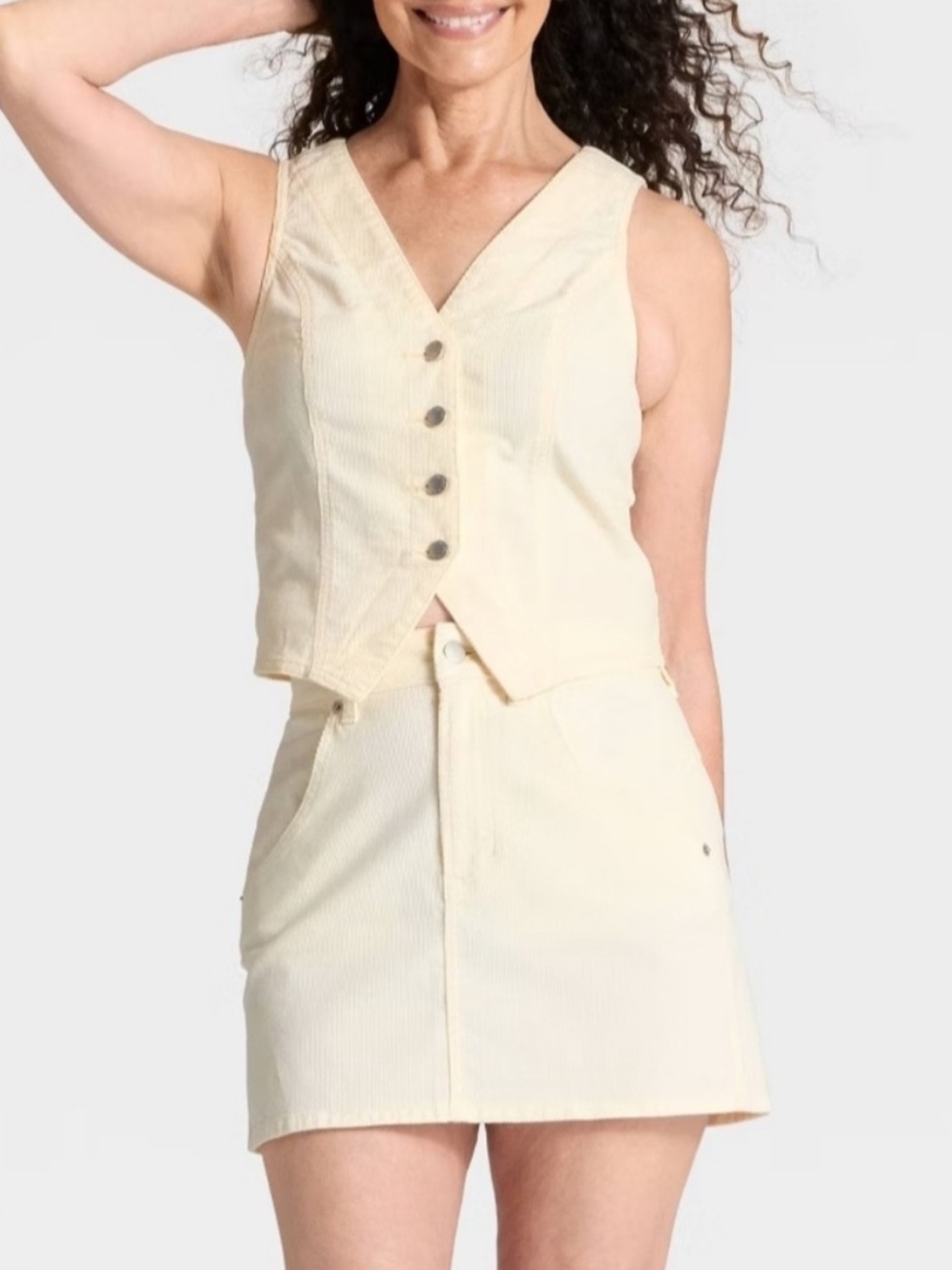 Universal Thread Cream Corduroy Vest